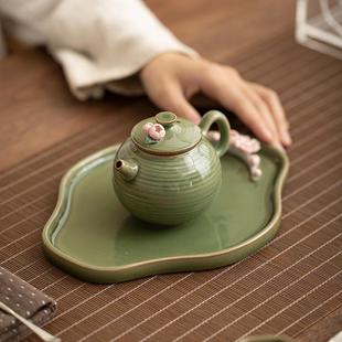 新款直销手工捏花陶瓷迷你小茶壶泡茶壶家用单壶过滤球孔手工功夫