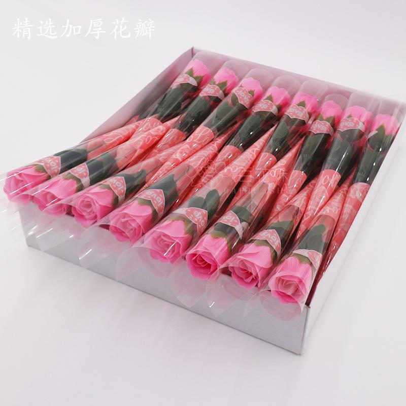 直销新款妇女节玫瑰香皂花清香婚庆创意礼品浪漫单只玫瑰情人节礼