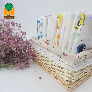 直销新款精梳三层纯棉印花纱布布料宝宝全棉婴儿口水巾尿布棉布纱