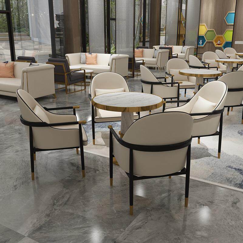 新款直销新中式售楼处洽谈桌椅一桌四椅组合简约轻奢售楼部茶楼接