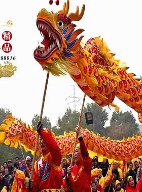 新款直销直供烫金社火道具舞龙道具龙灯烫金龙绸布龙醒狮北狮九节