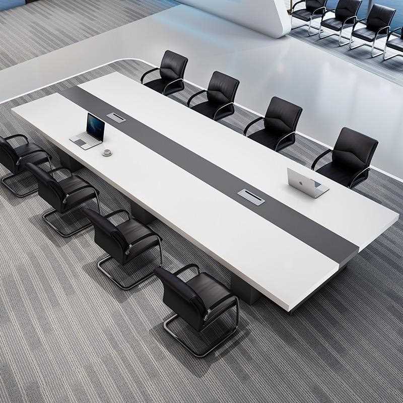 直销新款大型会议桌长桌简约现代长方形办公洽谈桌培训桌子会议室