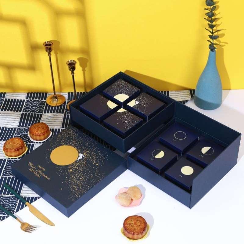中秋月饼包装盒礼盒空盒高档创意蛋黄酥月饼8粒定制双层手提