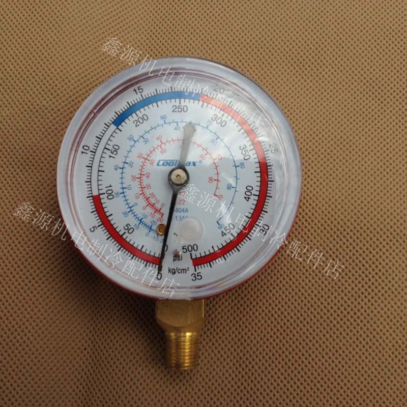 。雪种表冷媒表高低压单表头空调雪种表头R22 CM-350-G制冷配件
