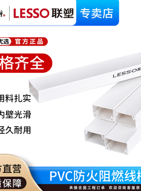 联塑pvc线槽线管4分6分扁型电线塑料明装方形B明线隐形防火阻燃