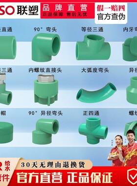 联塑领兴绿色ppr水管配件自来水管件4分6分直接头直通热熔水管材