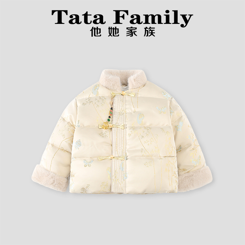 2025新款男童宝宝儿童冬款加厚保暖加绒中小童棉服外套汉服新中式