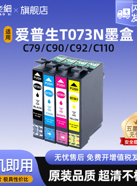 适用爱普生73N墨盒T10 T11 T20 T40W TX200 TX300f TX409 TX550W TX600FW打印机C110 CX5900 T0731墨盒非原装