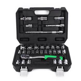 32PCS组套家用工具箱修理套装汽车维修套筒棘轮扳手组合五金工具