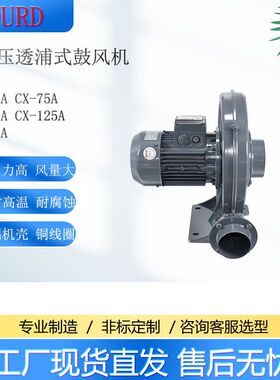 CX-150A 3.7KW 380V工业中压风机 透浦式铝壳鼓风机 通风送风吸尘