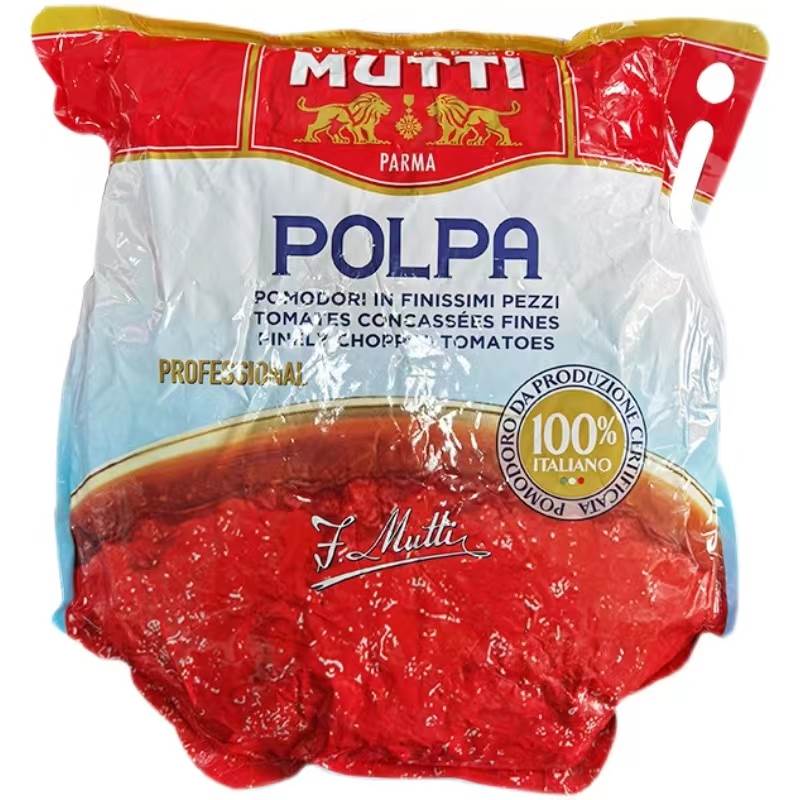 Mutti Chopped Tomatoes牧蒂碎番茄袋装5kg 罗宋汤披萨烘培意面酱