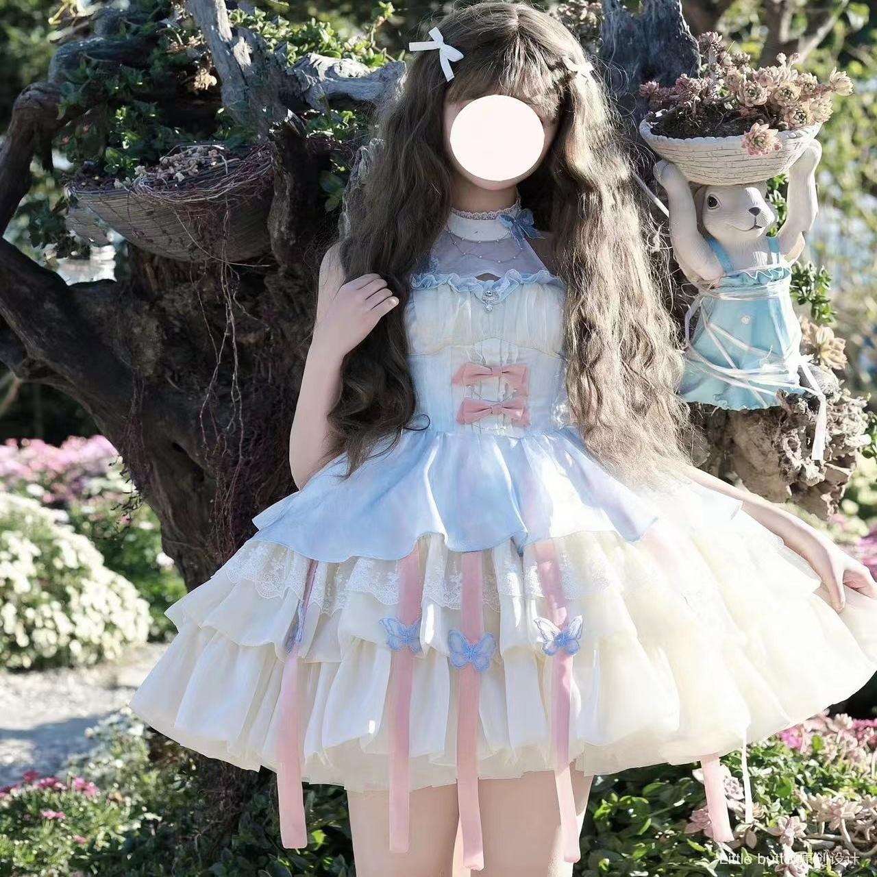 现货公主风蓬蓬裙吊带挂脖款