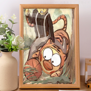 武松打坤鸡你太美蔡徐坤ikun小黑子恶搞抽象世界名画搞笑摆件挂画