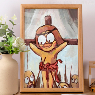 鸡督教鸡你太美蔡徐坤ikun黑子恶搞抽象字画搞笑桌面摆件挂画礼物