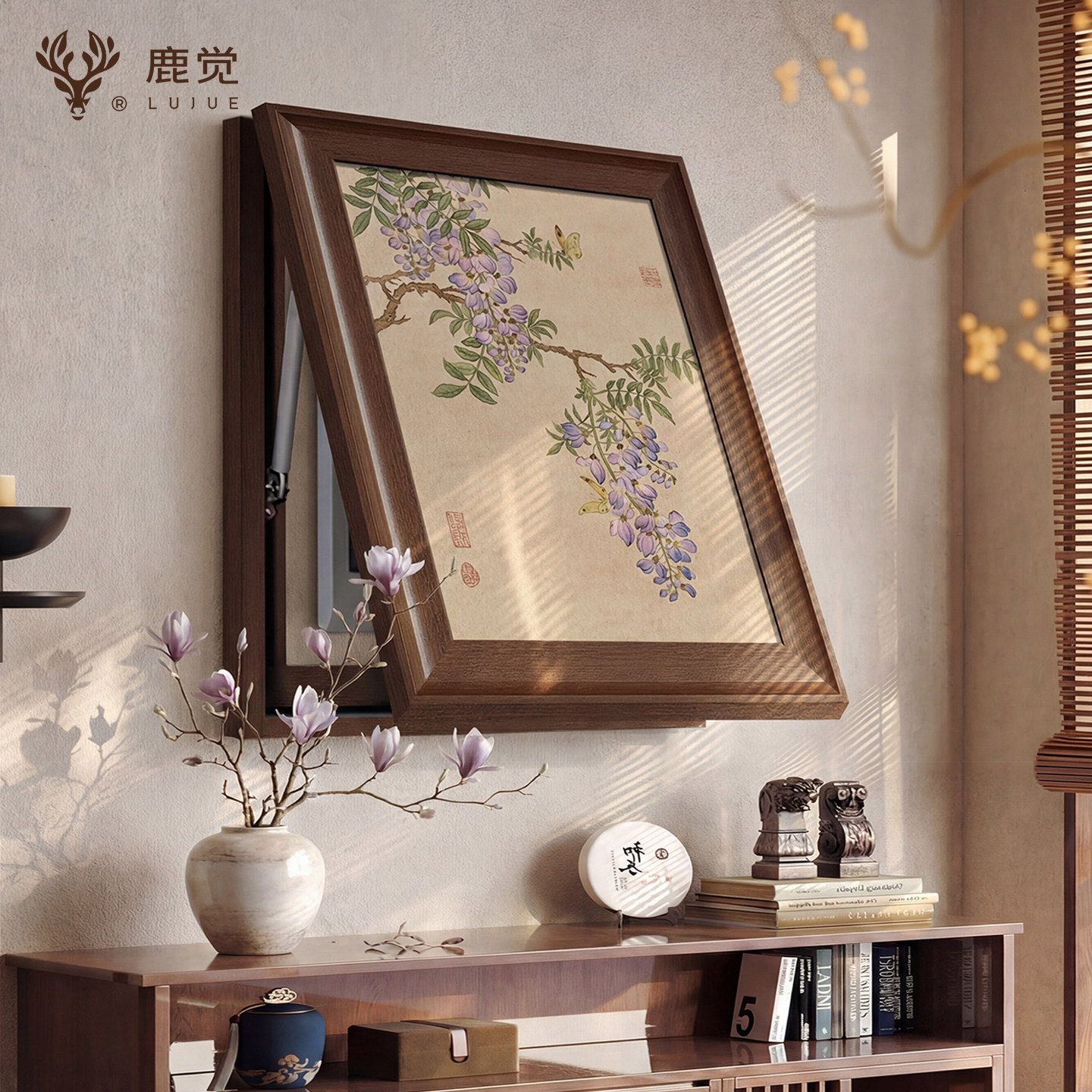花卉挂画电表箱装饰画竖款宋氏美学配电箱遮挡神器高档弱电箱盖板图片