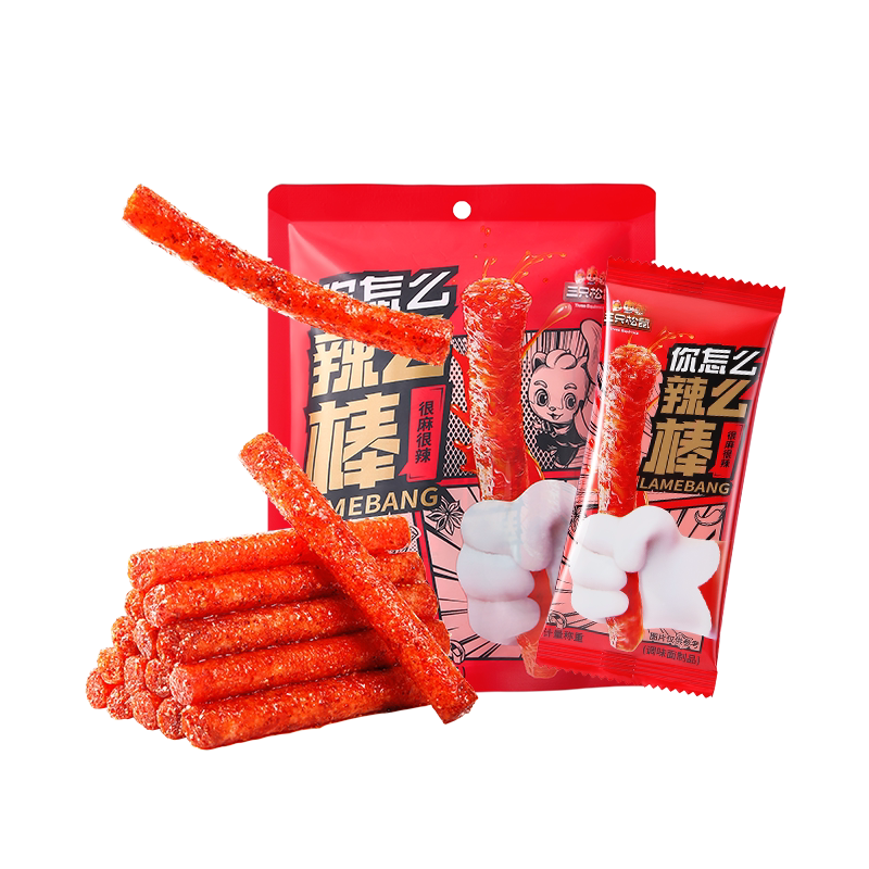 辣条儿时经典三只松鼠辣棒150g