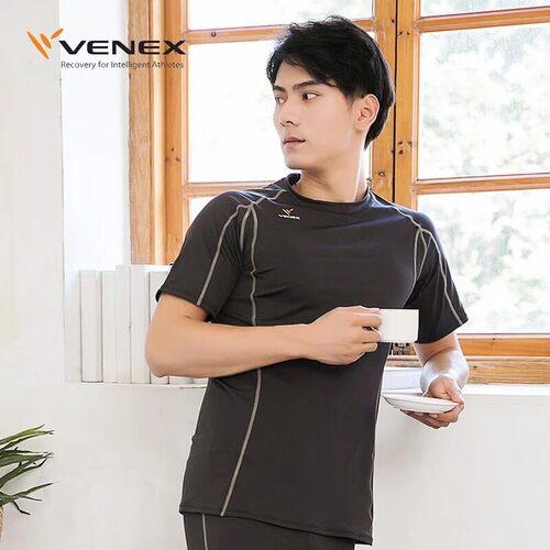 VENEX/威耐可适日本休养服 男士睡衣夏季短袖圆领运动恢复家居T恤