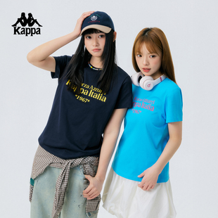 Kappa卡帕背靠背短袖T恤女2026新款街头休闲字母印花纯棉百搭上衣