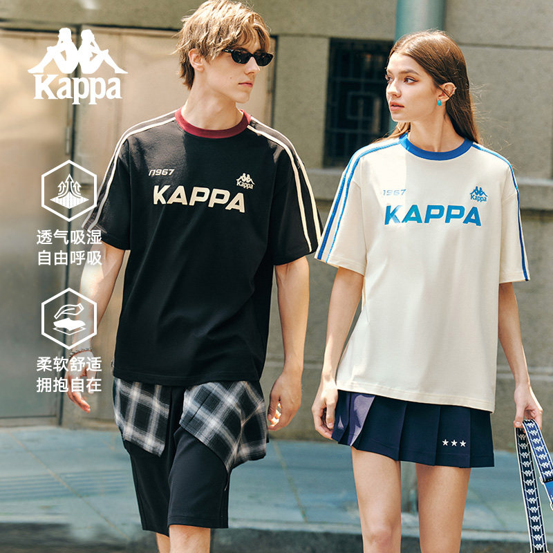 Kappa卡帕背靠背短袖T恤男2026新款美式复古宽松透气纯棉上衣女款