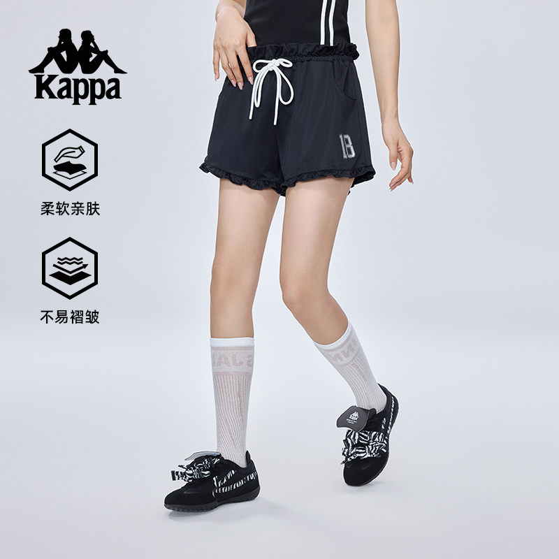 Kappa卡帕背靠背2025新款夏季运动短裤女士户外美式高腰三分裤女