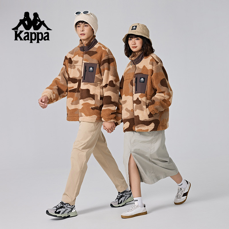 Kappa卡帕背靠背摇粒绒立领防风衣秋冬运动休闲保暖外套男女同款