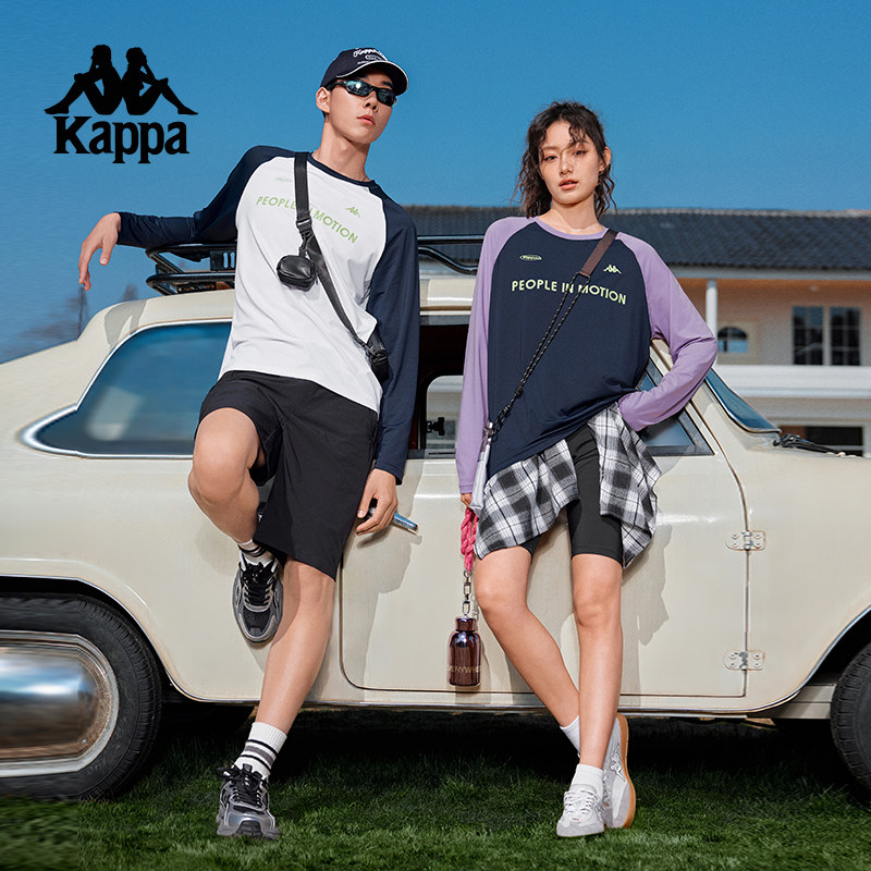 Kappa卡帕背靠背运动长袖t恤新款女宽松透气卫衣速干打底上衣男款