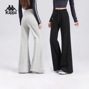 喇叭裤 宽松显瘦垂感阔腿针织长裤 子 女新款 Kappa卡帕背靠背运动裤