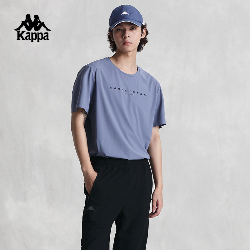 Kappa卡帕背靠背2025新款夏季凉感t恤男运动上衣男士休闲半袖短袖