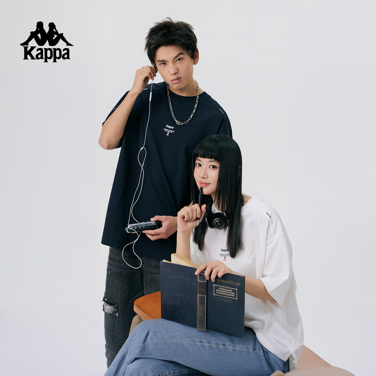 Kappa背靠背短袖T恤男女2026新款夏季情侣休闲圆领凉感透气上衣