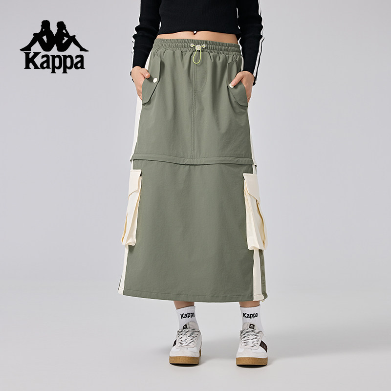 Kappa卡帕防泼水半身裙女夏季休闲百搭户外出游机能短裙子工装风