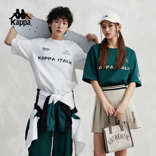 Kappa卡帕背靠背运动短袖男款纯棉2025新款夏季情侣t恤男士半袖女
