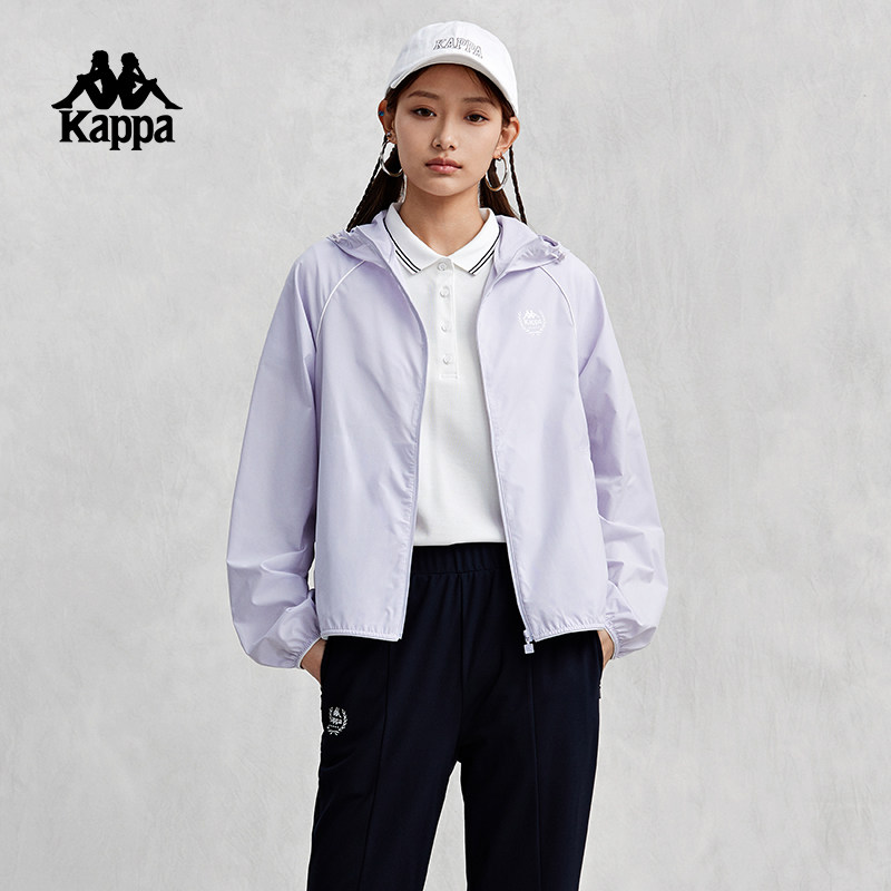 Kappa卡帕背靠背复古防风衣女2025新款防晒衣防泼水休闲运动外套