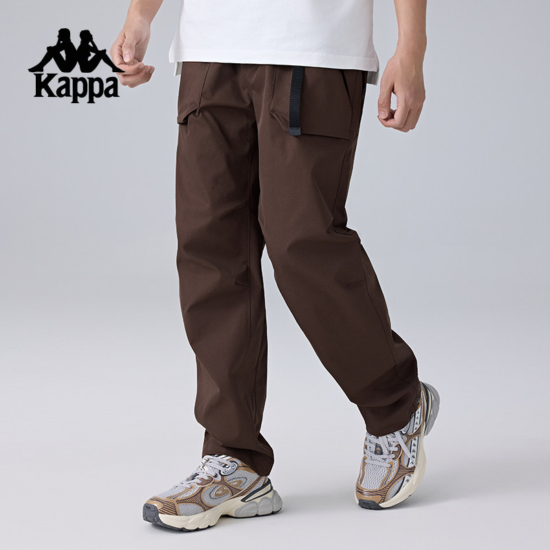 Kappa卡帕背靠背新款运动长裤男款复古休闲裤防水防油直筒裤子潮