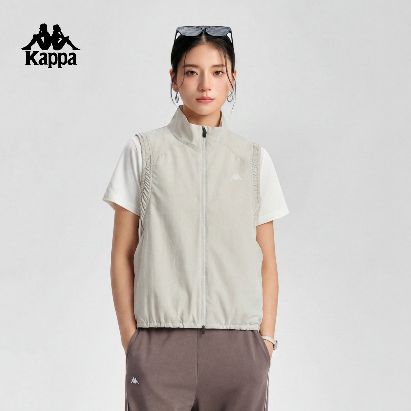 KAPPA背靠背女士立领拉链马甲