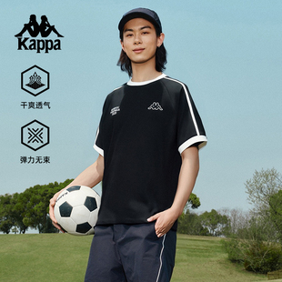 KAPPA复古短袖2025新款男款夏运动撞色T恤字母半袖上衣