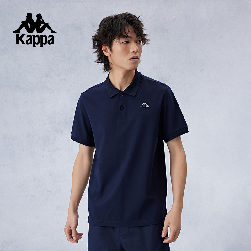Kappa卡帕背靠背2025新款夏凉感短袖刺绣polo衫男运动t恤上衣男款