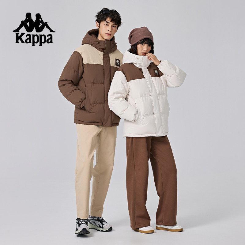 Kappa卡帕背靠背冬季复古运动羽绒服男款防风加厚保暖休闲外套女