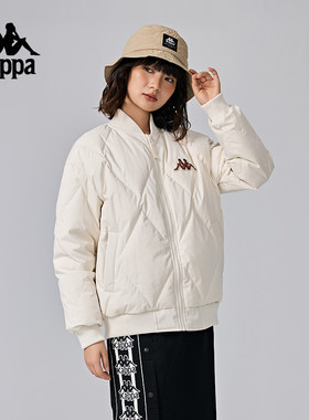 Kappa卡帕背靠背羽绒服女2025新款冬保暖夹克运动防寒服外套男款