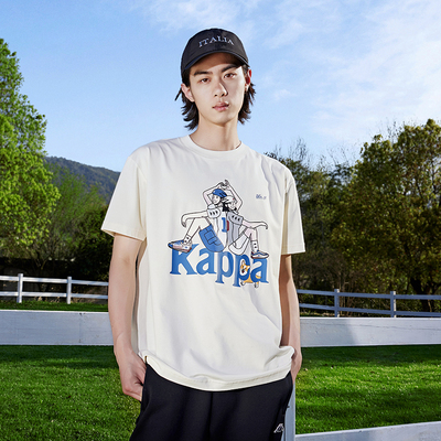 Kappa卡帕背靠背2025新款短袖女夏季户外骑行运动上衣男休闲半袖