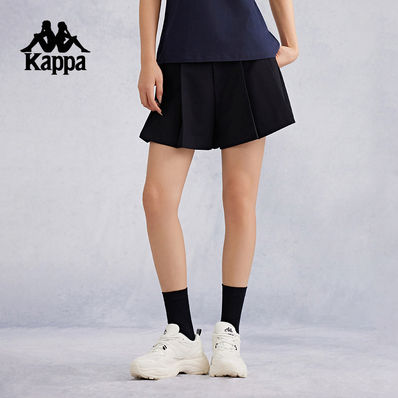 Kappa卡帕背靠背夏季2025新款短裤女百褶裙裤运动跑步三分裤女款