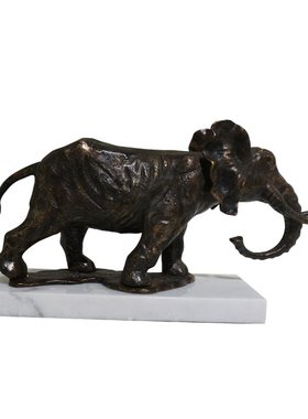 Pure copper African elephant rhinoceros ornaments home orn