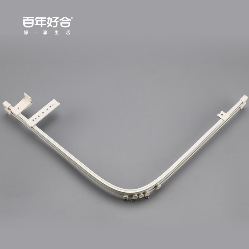 弯轨轨道重型铝合金可弯曲窗帘杆弧形飘窗静音滑道