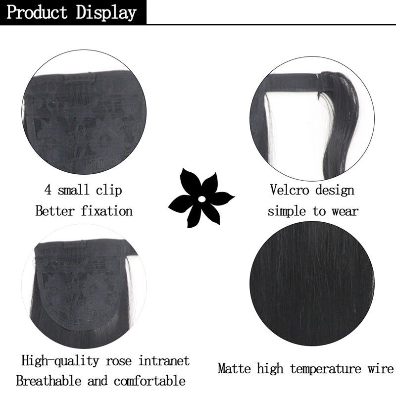 Synthetic tai22inch Long Straight Clip in Hair Tail Nature F