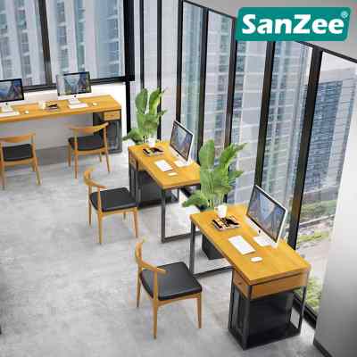 职员办公桌椅组合4人6人工位简约现代办公家具员工单人实木电脑桌