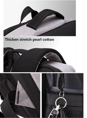 Mens Reflective Strip Multifunctional Anti theft Backpack 1
