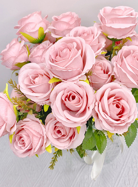 Artificial Flowers Silks Rose High quality White Bouquet Pin