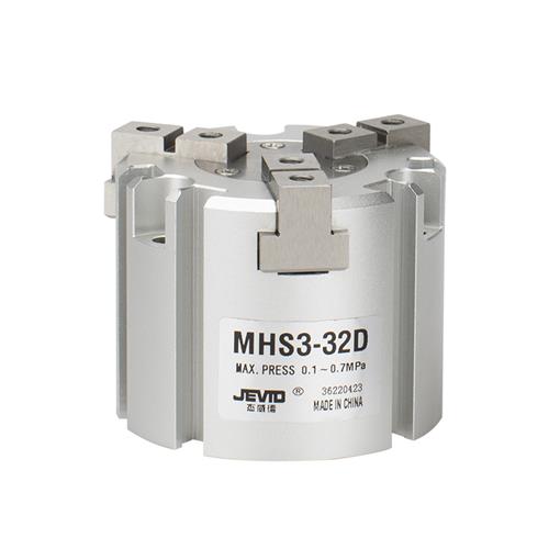 气动三爪卡盘手指气缸MHS4/MHS3-16/-20/-32-40-50-63-80四爪气缸