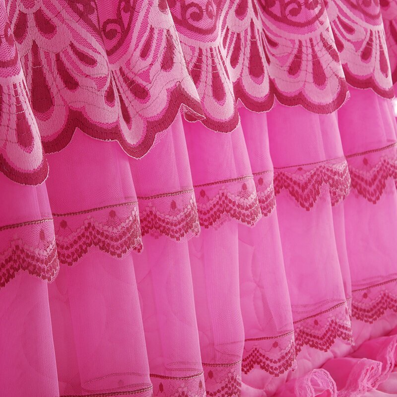 公主蕾丝软包床头罩韩式粉色全包床头套夹棉皮床保护罩家居防尘罩