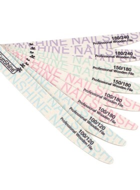 50Pcs/Lot Wooden Nail Files 100/120/150/180/240 Colorful Ne