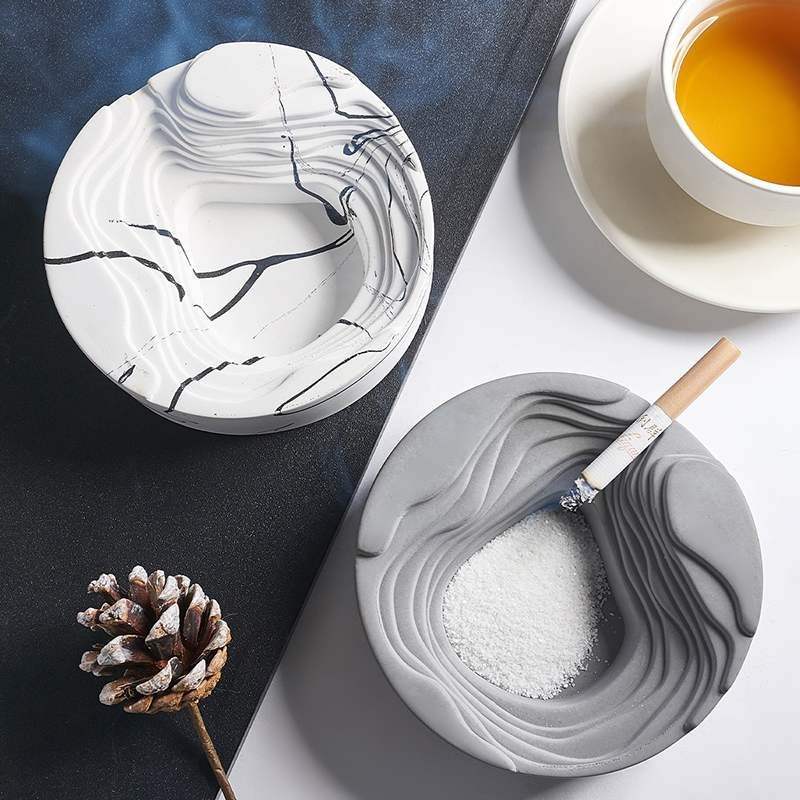 Cement Marble Ashtray Home Living Room Decoration Office